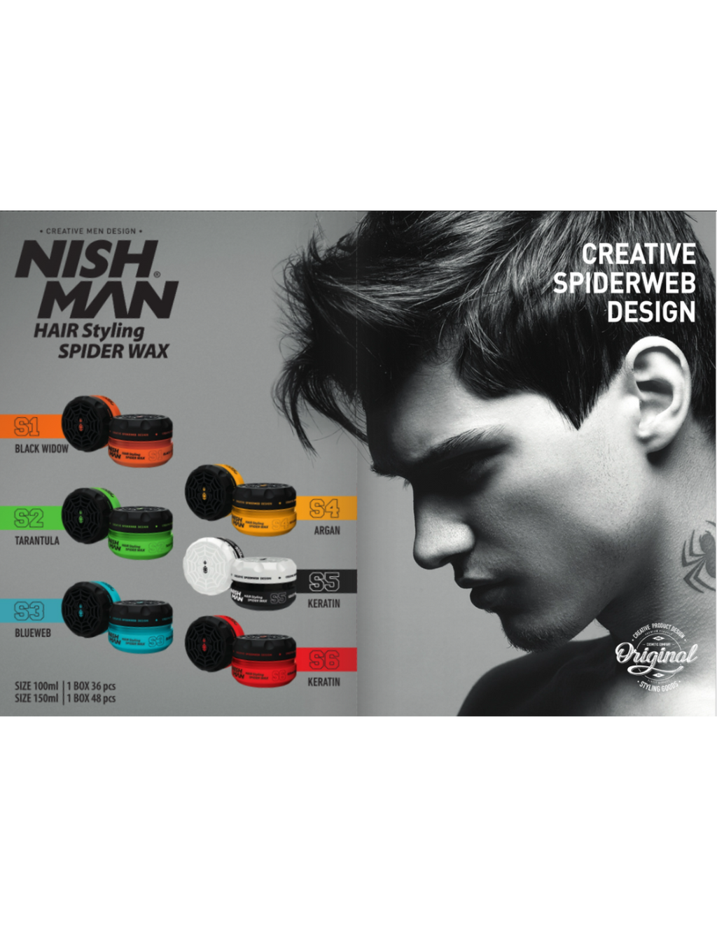 NISH MAN HAIR STYLING SPIDER WAX 150ML