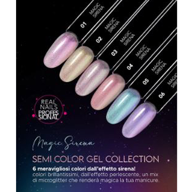 real nails semi color gel collezione magic sirena