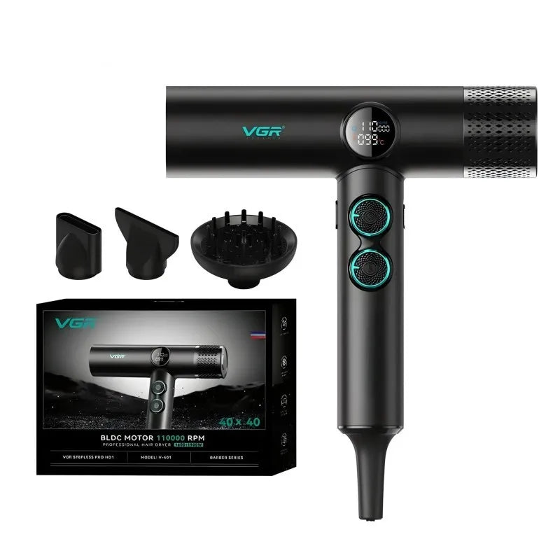 VGR V-401 Asciugacapelli Professionale Digitale Motore 110.000 giri/min